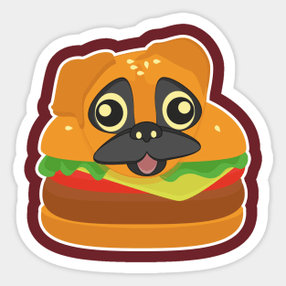 Pug Burger- simple Sticker